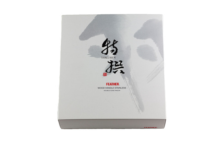 Feather Stainless Steel WS-D2S – Maszynka do Golenia z Drewnianą Rączką i Stojakiem