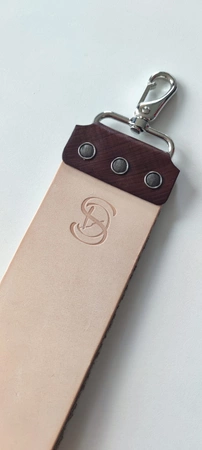 Pas do wecowania brzytwy 7cm d-ring z lnem brązowy