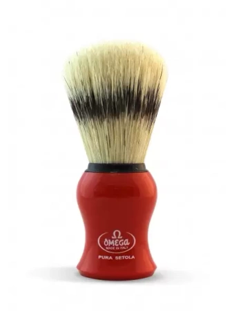 Omega 80265 Pure Bristle Red pędzel do golenia z podstawką