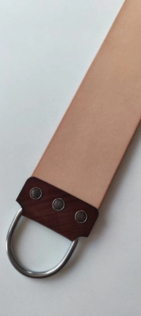 Pas do wecowania brzytwy 7cm d-ring brązowy, ręczna robota, Polska