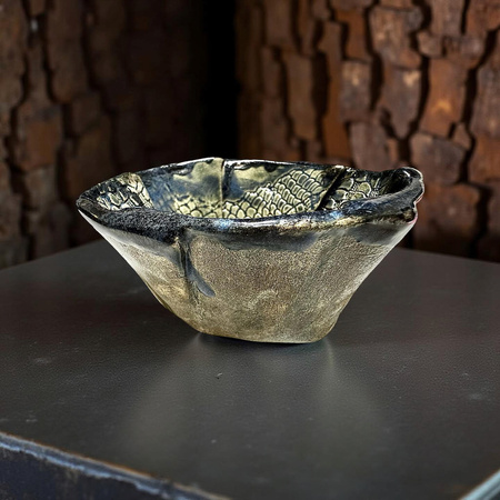 Ręcznie robiona miska do golenia Dragon Midnight – ceramika artystyczna handmade