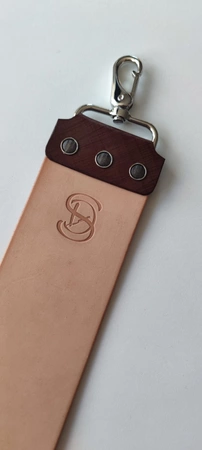 Pas do wecowania brzytwy 7cm d-ring brązowy, ręczna robota, Polska