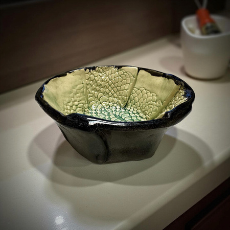 Ręcznie robiona miska do golenia Dragon Ice Stone – ceramika artystyczna handmade
