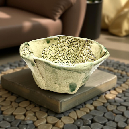 Ręcznie robiona miska do golenia Dragon Ice – ceramika artystyczna handmade