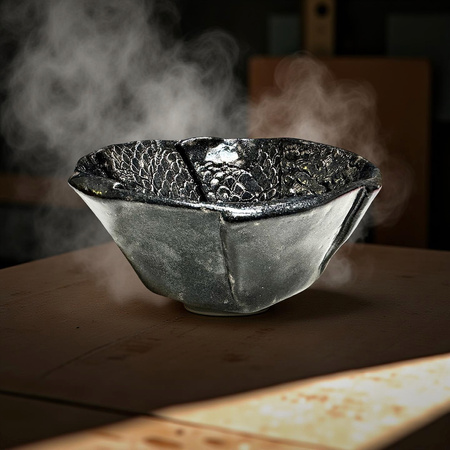 Ręcznie robiona miska do golenia Dragon Black – ceramika artystyczna handmade