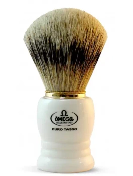 Omega Silvertip 641 – Pędzel do golenia Silvertip z rączką z żywicy w kolorze kości słoniowej