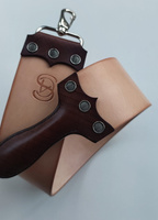 Pas do wecowania brzytwy 7cm z rączką brązowy, Polska